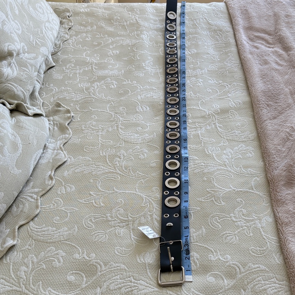Black Belt with Silver Grommets